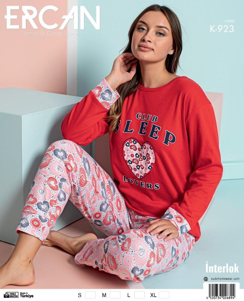 Long Sleeve Women’s Pajama Set Wholesale Pack of 4 Sets K-923